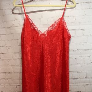 Victoria Secret Lace Nightgown slip sz Med euc RED